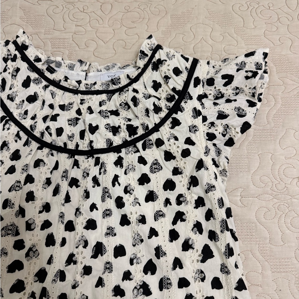 Boutique Voy White and Black Heart Print Dress Sz. M - Picture 2 of 4